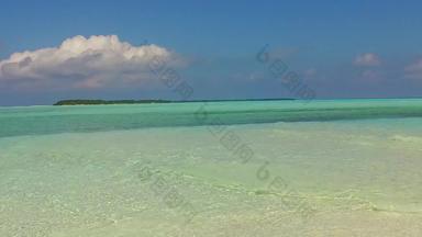 空天空天堂海视图海滩时间蓝色的环礁湖清洁桑迪背景沙洲